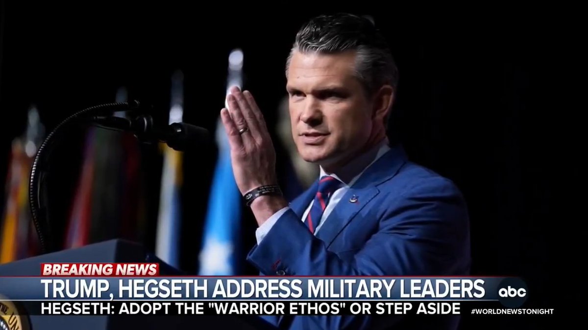 Secretary Hegseth delivered an unprecedented message to 800 top military officers, outlining his vision to reshape the U.S. military. Pres. Trump also said the armed forces should use “dangerous” U.S. cities as “training grounds.” Martha Raddatz reports.