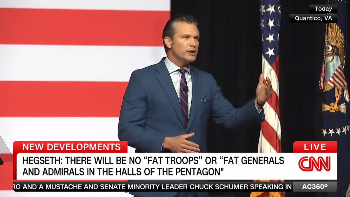 President Trump and Defense Secretary Pete Hegseth address an unprecedented gathering of admirals and generals, in an unprecedented way.