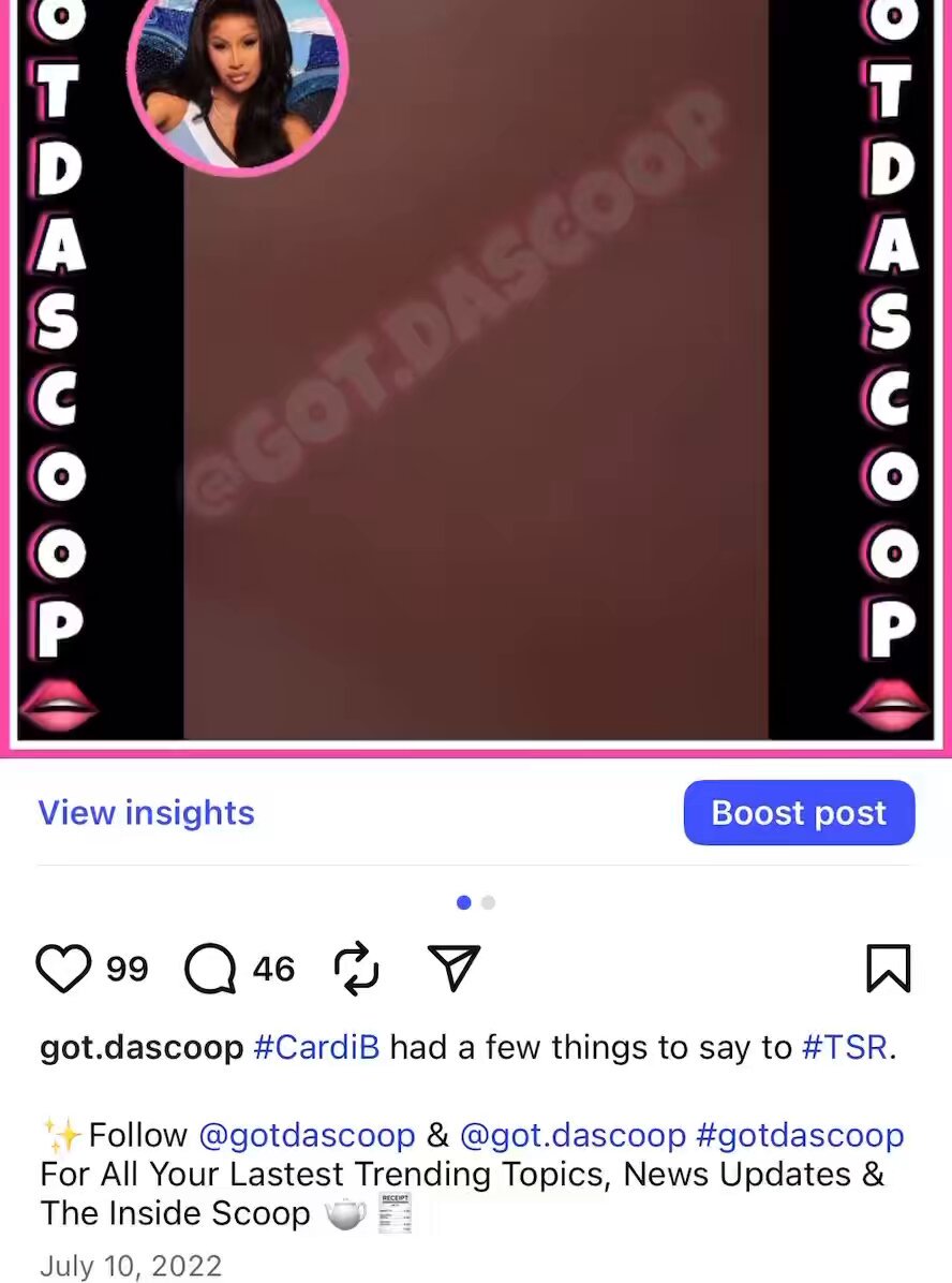 Bitch you got some nerves you was arguing with The Shade Room on YOUR DAUGHTERS BIRTHDAY!! Crashing out because you threatened to leak audio but when they told your ass to leak the whole audio of you talking about YOU KNOW WHO, your ass folded !! And wanted to talk like women ! Then today you tried to take Angies words for this situation when your audio leaked ! Copycat ! You forgot ? I can also pull up you crashing out on another year ON YOUR DAUGHTERS BIRTHDAY. I have all the receipts still !! Ms. Crash Bandicoot !