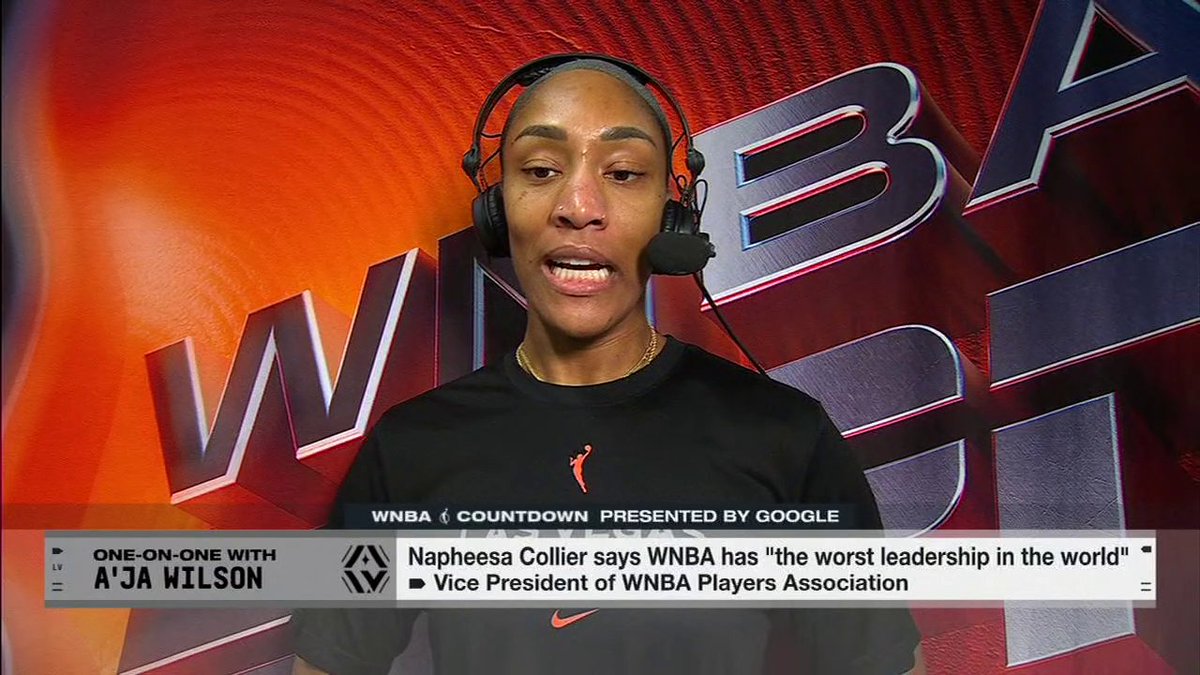 "My honest reaction is I have not honestly heard anything or seen anything yet." A'ja WIlson reacts to Napheesa Collier's comments on WNBA leadership ahead of Fever-Aces Game 5.