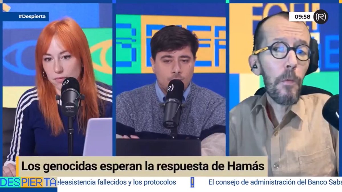 ⛵🇵🇸 "Si el barco militar no puede llegar a Gaza acompañando a la Global Sumud Flotilla, ¿para qué lo mandó Pedro Sánchez? Para hacer propaganda, para engañar a la gente" Pablo Echenique 👇🏽 📺 DESPIERTA!