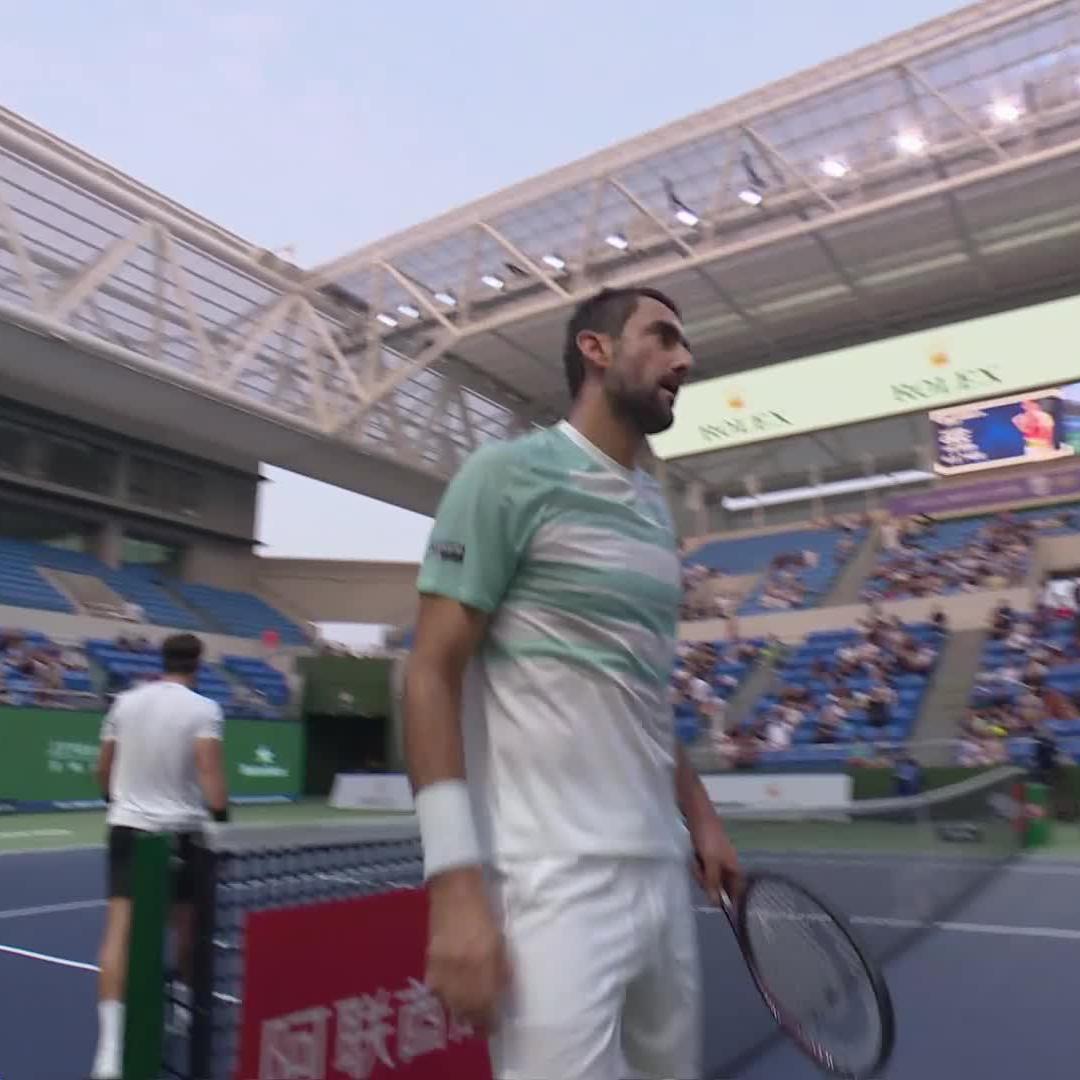 Finished in style 🙌 Marin Cilic defeats Basilashvili 6-3 7-6 to progress in Shanghai 🔥 #RolexShanghaiMasters