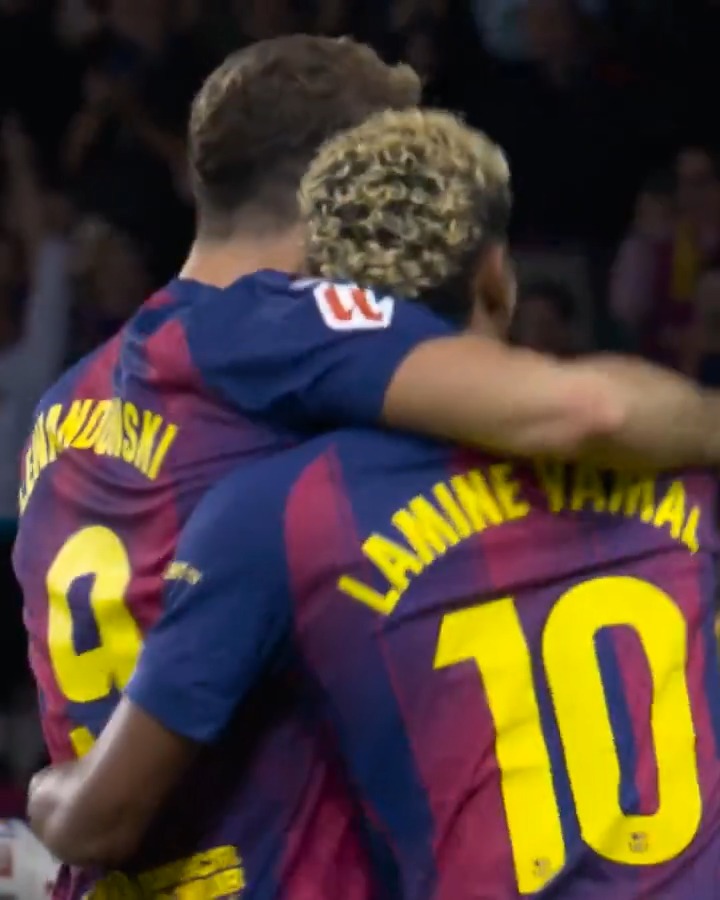 ✨ = Lamine + Robert Lewandowski. FC Barcelona | LALIGAHighlights