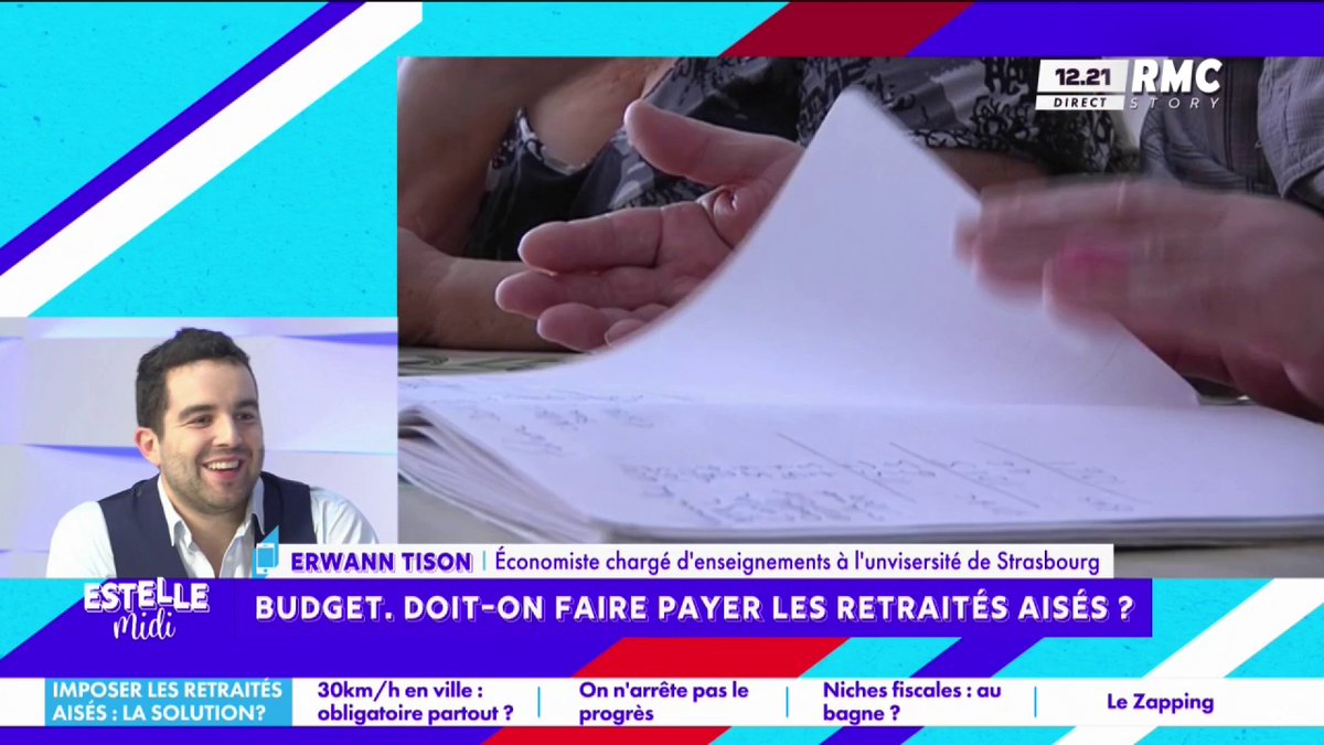 💶 Budget : faire payer les retraités aisés ? 🎙️ Erwann TISON, économiste : "C'est une nécessité ! Quand on regarde l'augmentation de la dette depuis 2017, la moitié concerne les retraites ! Les retraités ont cotisé beaucoup moins que ce qu'ils reçoivent !" #EstelleMidi
