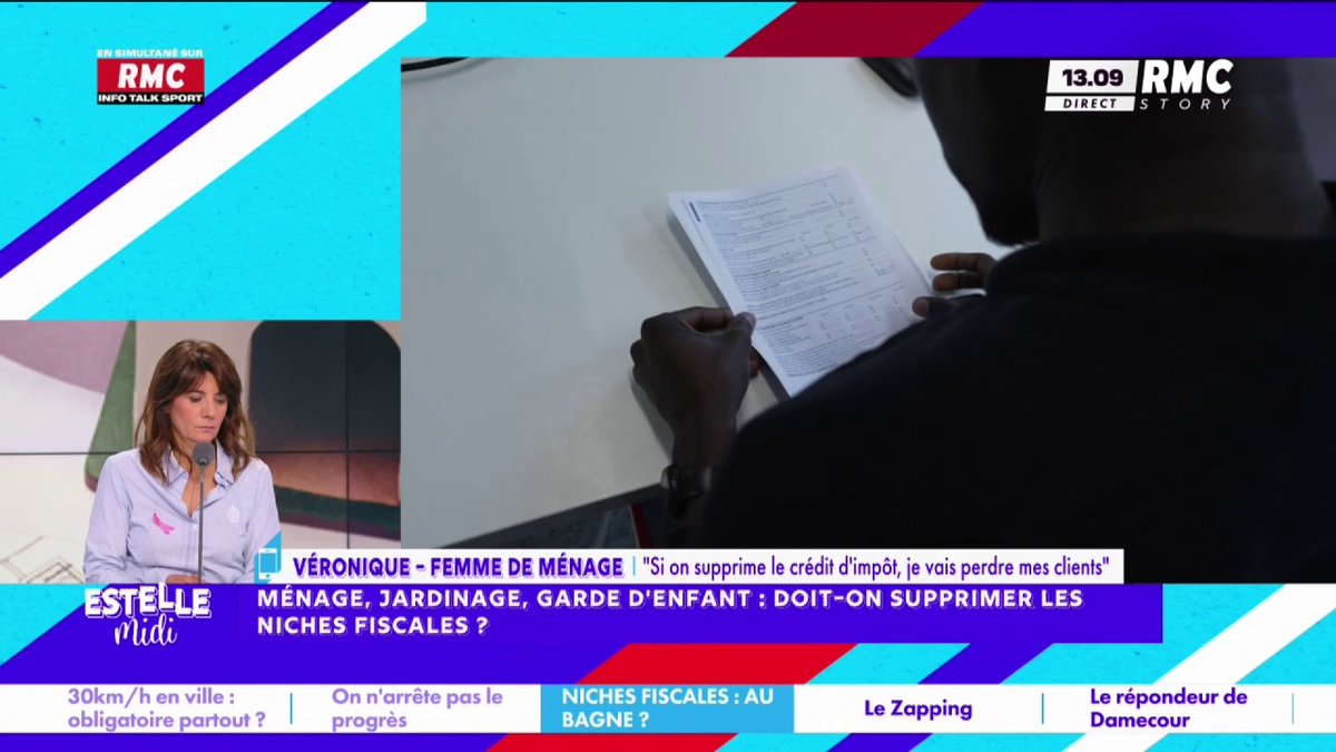 🧹Ménage, jardinage : doit-on supprimer les niches fiscales ? 📞 Véronique : "Les clients vont diminuer de moitié la prestation... Je fais 38h/semaine donc 7h de ménage par semaine et je suis à 1 700€ ! Je serai obligé de trouver de nouveaux clients..." #EstelleMidi