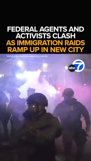 The scenes look similar to what we saw in SoCal. Federal agents clashing with anti-ICE activists, launching tear gas at angry protesters. But now, it's a scene playing out near Chicago. The new raids triggering new controversy in a new state. This morning at 6 from ABC7.