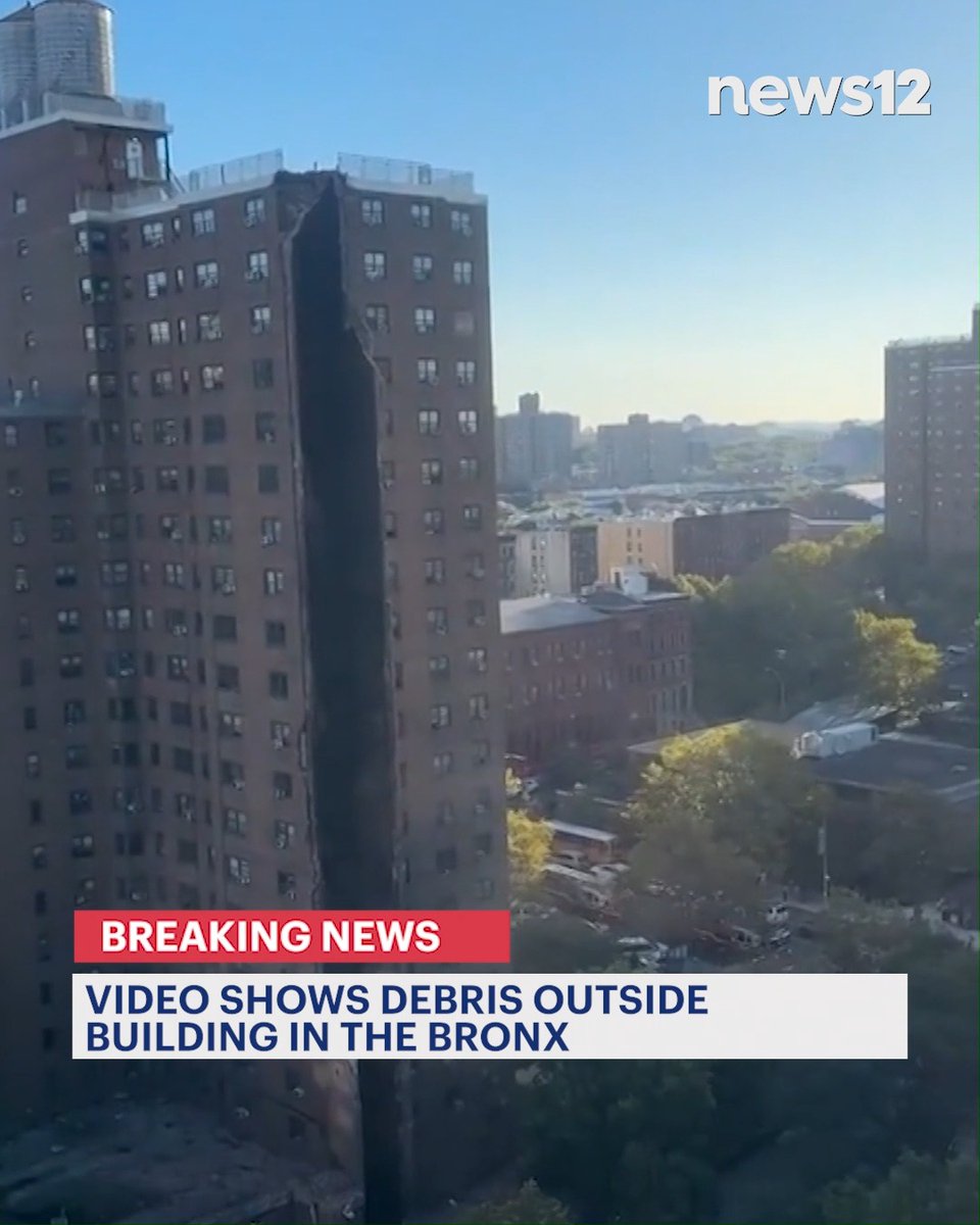 #BreakingNews: Video shows debris outside a building in The #Bronx. A News 12 viewer reported an explosion. Watch News 12 for the latest updates. -