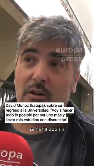 David Muñoz (Estopa), sobre su regreso a la Universidad: "Voy a hacer todo lo posible por ser uno más y llevar mis estudios con discreción, siendo uno más de mis compañeros"