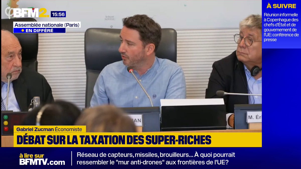 💬 "Les milliardaires paient deux fois moins d'impôts, tout prélèvement obligatoire compris" L'économiste Gabriel Zucman pointe la différence d'imposition entre les ultra-riches et les Français de classe moyenne #BFM2