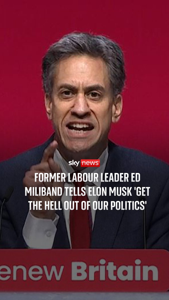 Former Labour leader Ed Miliband said Elon Musk should 'get the hell out of our politics' during his speech at the Labour Party conference. Latest: