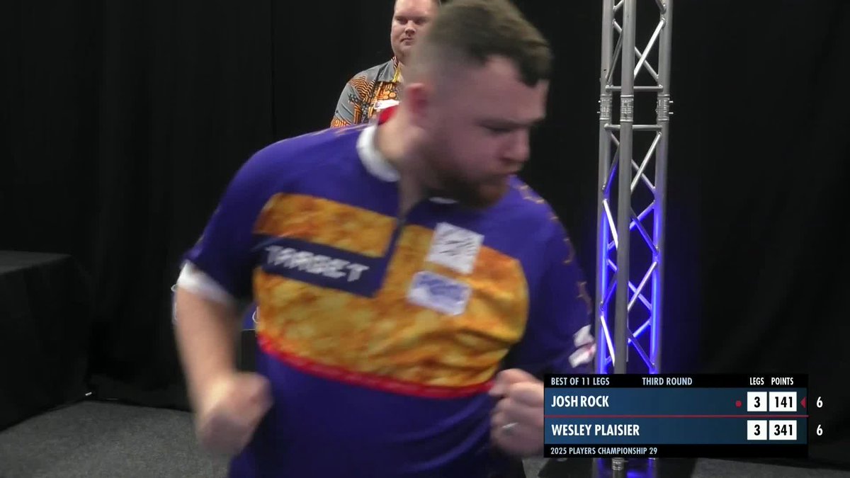 ROCKY STRIKES PERFECTION! 9๏ธโฃ Josh Rock hits a nine-darter against Wesley Plaisier on Streaming Board One! The Northern Irishman now leads 4-3, winning the last three legs in a row! ๐บ #PC29