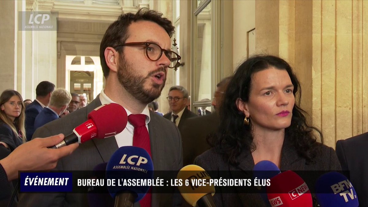 Retour du RN au Bureau de l'Assemblée : "Une trahison" et un "signe inquiétant pour nos institutions", regrette Arthur Delaporte après l'annonce des résultats du vote. #DirectAN