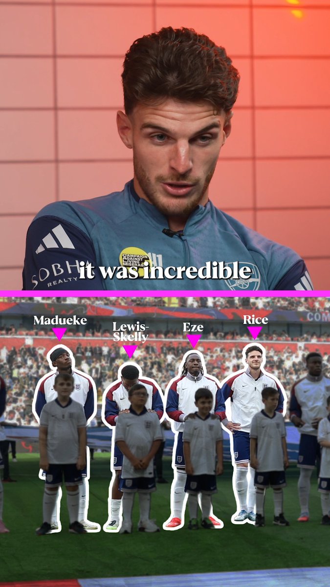 "Us four lining up there was incredible!" 🤩 Declan Rice on Arsenal’s England connection and helping Eze and Madueke settle in 🔴⚪️
