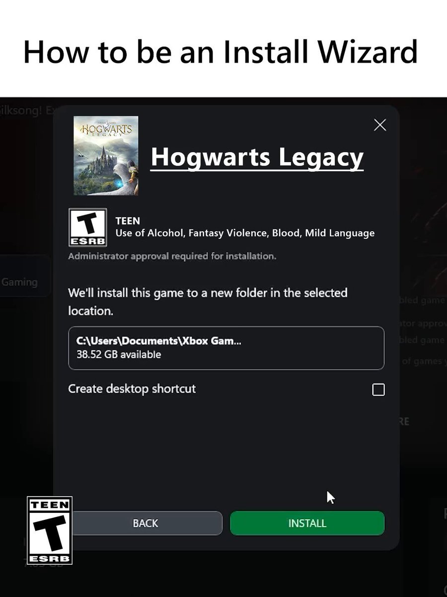 it's official: you're an install wizard (bc Hogwarts Legacy is now available)