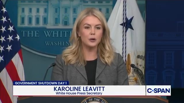.Karoline Leavitt Karoline Leavitt: "Why is the government shut down right now? The answer is pure partisan politics being played by the Democrat Party."