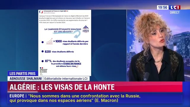 đą : «AlgĂ©rie : les visas de la honte », le parti pris #international dâAbnousse Shalmani Abnousse Shalmani #24hPujadas #LCI #La15 —ïž
