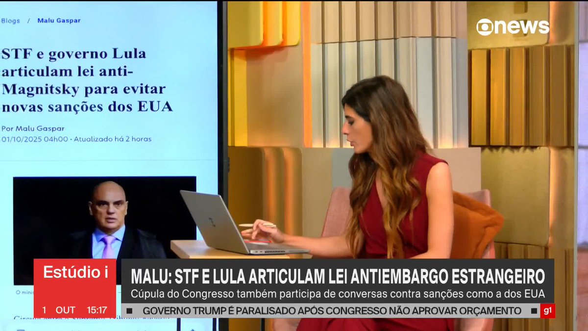 .Malu Gaspar: STF e governo Lula articulam lei anti-Magnitsky para evitar novas sanções dos EUA. #Estúdio ➡️ Assista à #GloboNews: