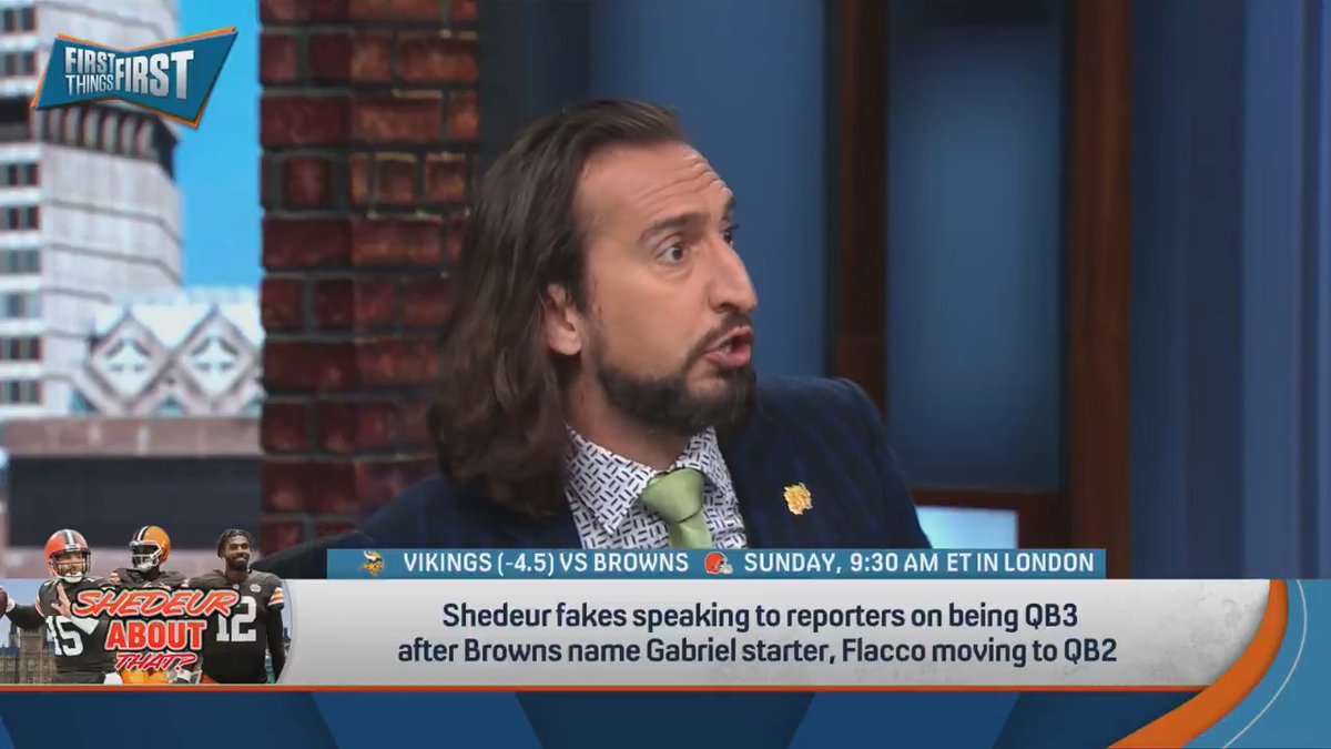 Shedeur Sanders fakes speaking to reporters on being Browns QB3. nick wright reacts: โI feel like he has gotten bad advice for the last nine months. And I hate it for him.โ