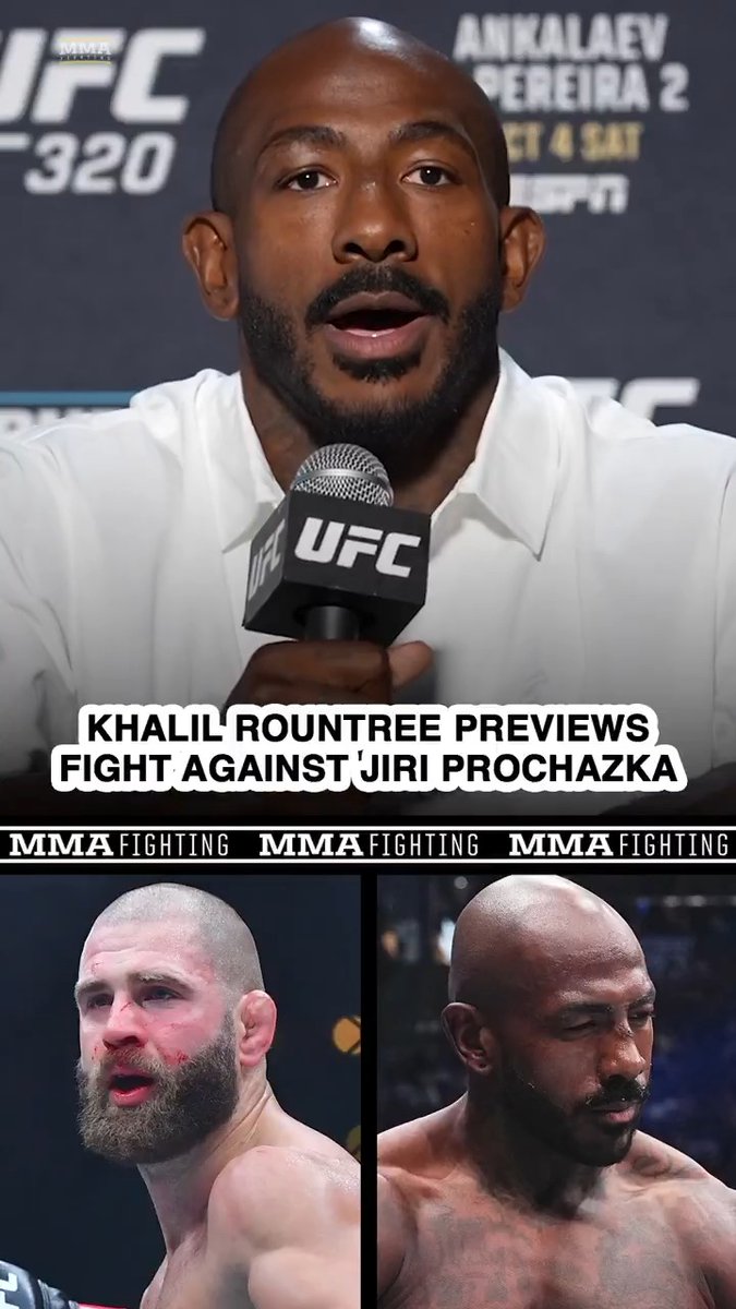 Khalil Rountree doesn't want it to be a violent fight against Jiri Prochazka but is "ready for whatever" at #UFC320: "Am I praying for this violent, bloody match? Absolutely not. But if it goes there, it goes there."
