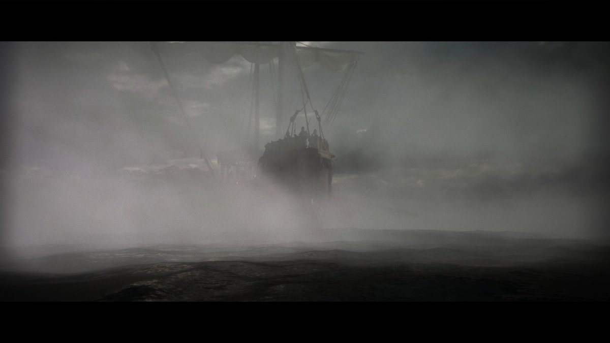 Out of the mist, a ship takes form. ⚓