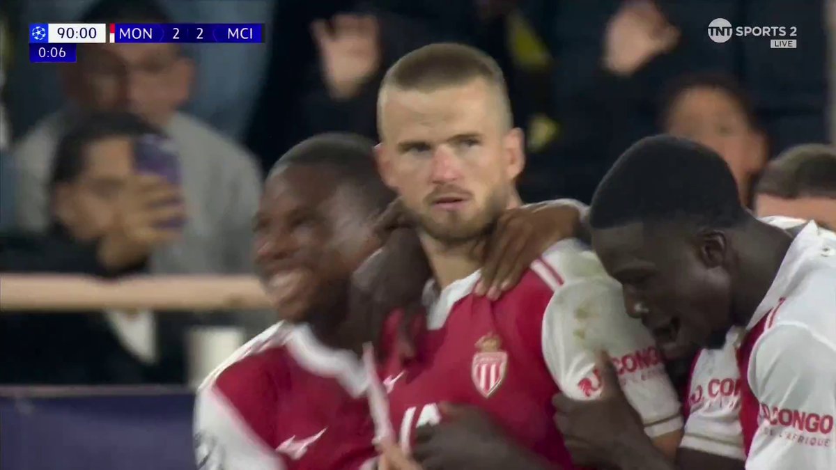 Eric Dier equalises from the spot 🤩 It's now 2-2 between Monaco and Man City 👀 📺 TNT Sports &amp; discovery+ UK