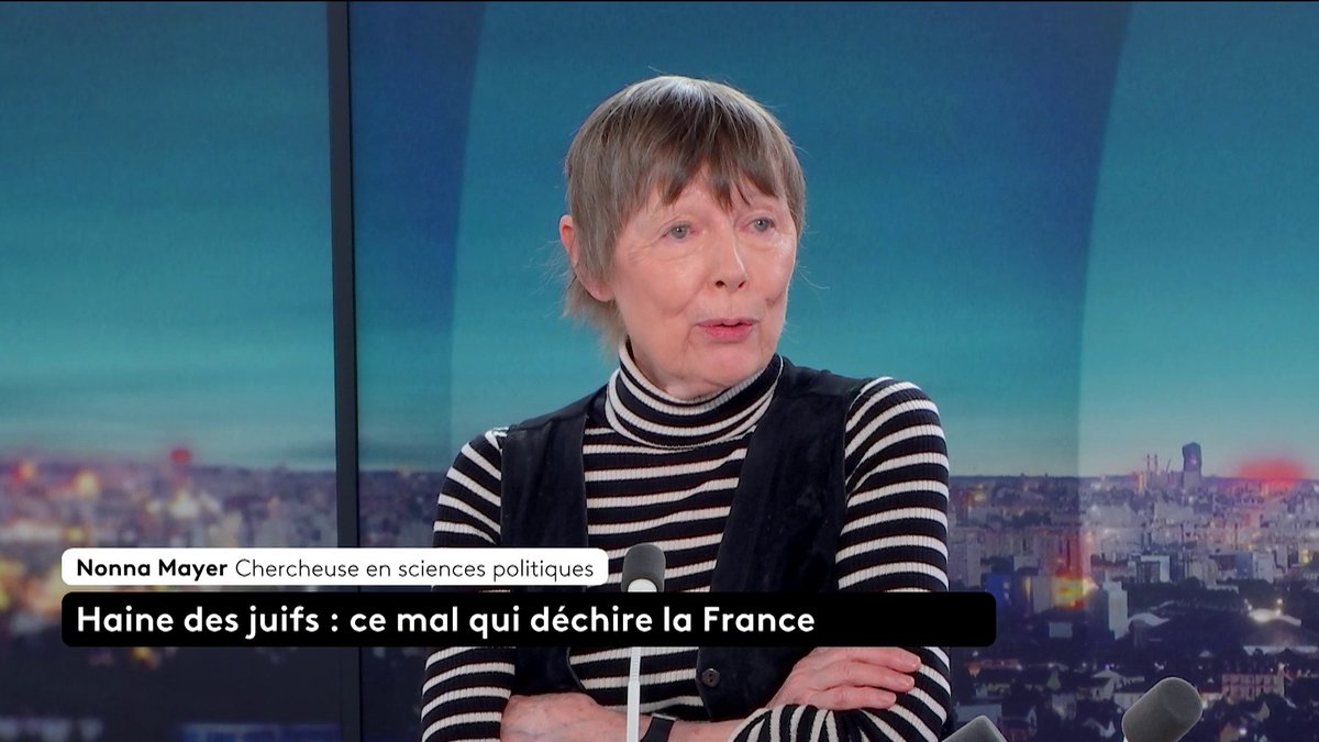 🗣️ "Les préjugés envers les Juifs ont diminué après la guerre. Ils ont un peu augmenté après le 7-Octobre, essentiellement sur un thème : Israël compte plus pour les Juifs français que la France". Nonna Mayer, chercheuse en sciences politiques. Loïc de La Mornais #SurLeTerrain #canal16