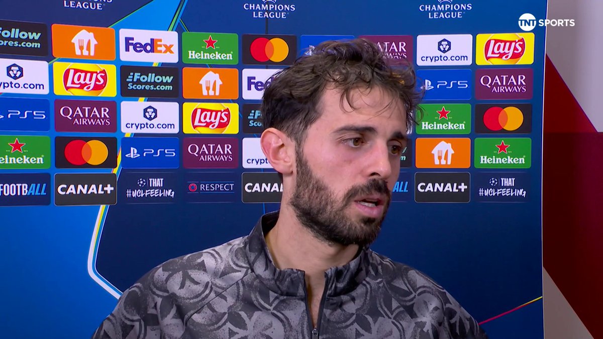 "Eric Dier there... he's known for diving" 🤣 Bernardo Silva assesses Man City's 2-2 draw with Monaco... 🎙️ Olivia Buzaglo 📺 TNT Sports & discovery+ UK