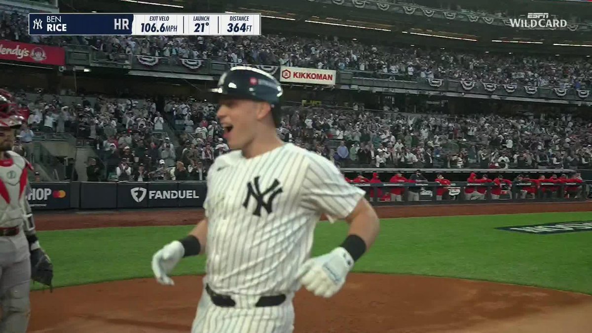 Ben Rice two-run homer gets the scoring started early for the Yankees‼️ Watch Red Sox-Yankees on ESPN and the ESPN App