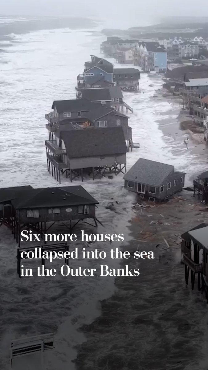 Six more houses in the Outer Banks have collapsed as Hurricanes Humberto and Imelda rumbled in the Atlantic. All were unoccupied.