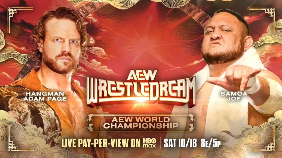 The answer is in! #AEW World Trios Champion Samoa Joe fires back at #AEW World Champion Hangman Adam Page for WrestleDream! Watch #AEWDynamite’s 6th Anniversary LIVE on TBS &amp; HBO Max