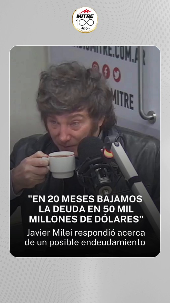 🎙️ "EN 20 MESES BAJAMOS LA DEUDA EN 50 MIL MILLONES DE DÓLARES" 👉 Javier Milei respondió acerca de un posible endeudamiento. Gabriel Anello 📻 Mirá Radio Mitre las 24 horas en