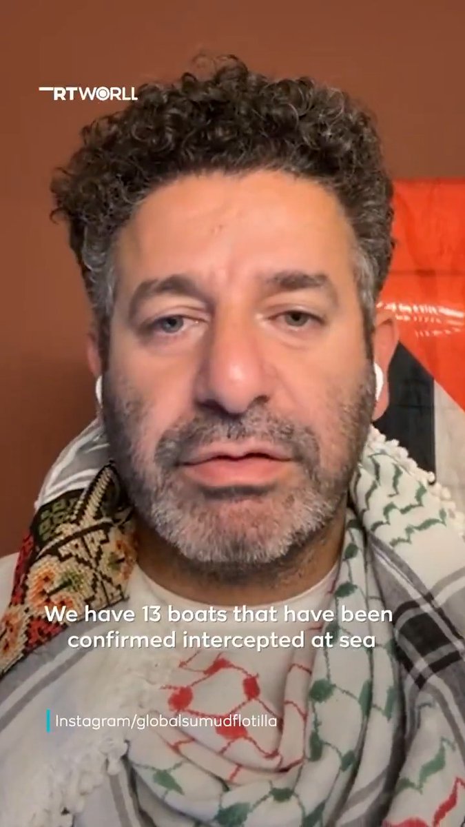 The Global Sumud Flotilla says several boats are still en route to Gaza, just 46 nautical miles away from the coast. Since this video was published, the flotilla has reported that two additional vessels were intercepted by the Israeli military. As of now, 28 boats are still heading toward Gaza, while 15 have been intercepted by Israeli forces