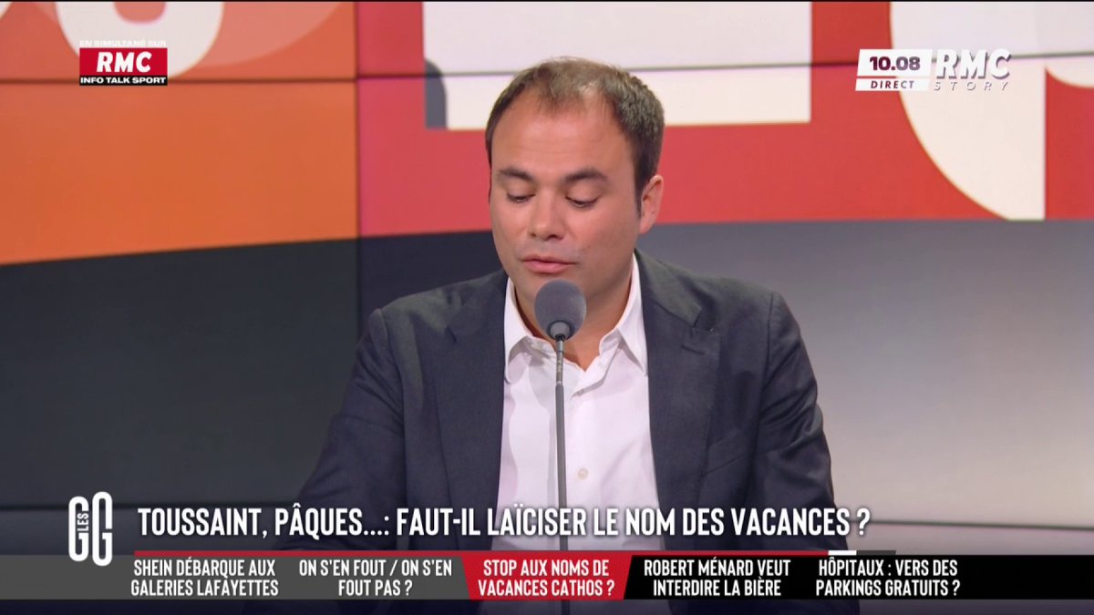🚨 Toussaint, Noël : faut-il laïciser le nom des vacances ? 🗣️ Charles Consigny : "Certains ont beaucoup de temps à perdre. Je me demande s'ils sont rémunérés. Ce sont sûrement des profs syndiqués qui se sont mis en pause pour obligation pédagogique." #GGRMC