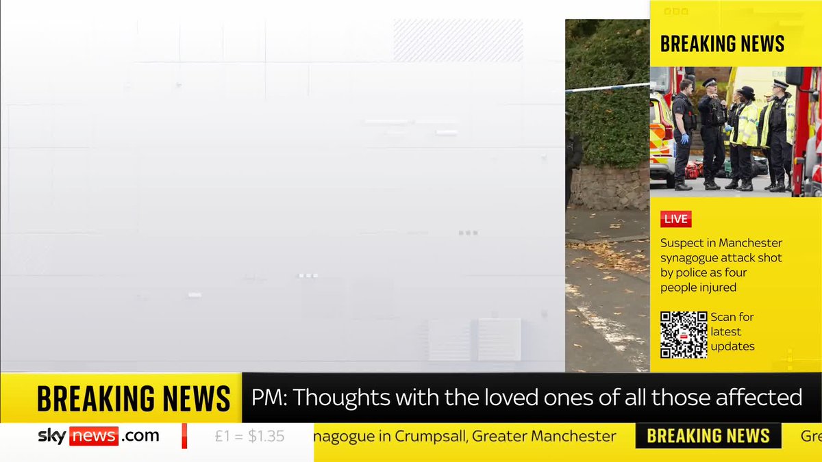Four people have been injured in an attack at a Manchester synagogue. Sky's North of England correspondent Katie Barnfield has the latest 🔗