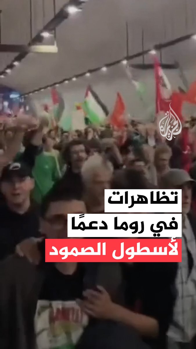 آلاف المتظاهرين في شوارع #روما يرددون الأغنية الشهيرة "بيلا تشاو" تعبيرًا عن تضامنهم مع #غزة ودعمًا لأسطول الصمود #حرب_غزة
