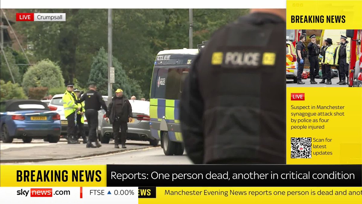 BREAKING: Two members of the public are confirmed dead and a third person, believed to be the suspect, is dead after the synagogue attack in Manchester. 🔗 📺 Sky 501, Virgin 602, Freeview 233 and YouTube