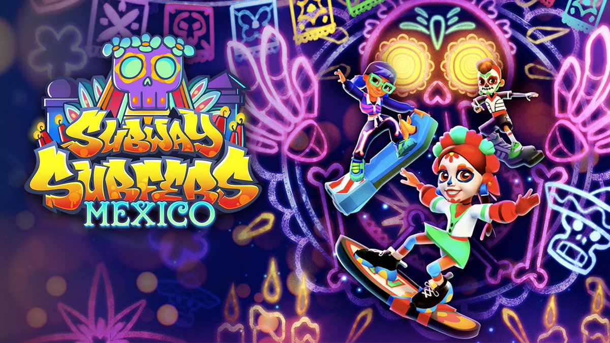 Subway Surfers are going to Mexico on October 6th! 🎃 It’s time for Halloween and Dia de los Muertos! We are joined by two new Surfers: Alma Brava and Mateo! 💀 You can also unlock a new outfit for Tricky: Candy Bones, as well as a special outfit for Mateo, Santo Campo 🍭 This update will last for four weeks, from October 6th to November 3rd.