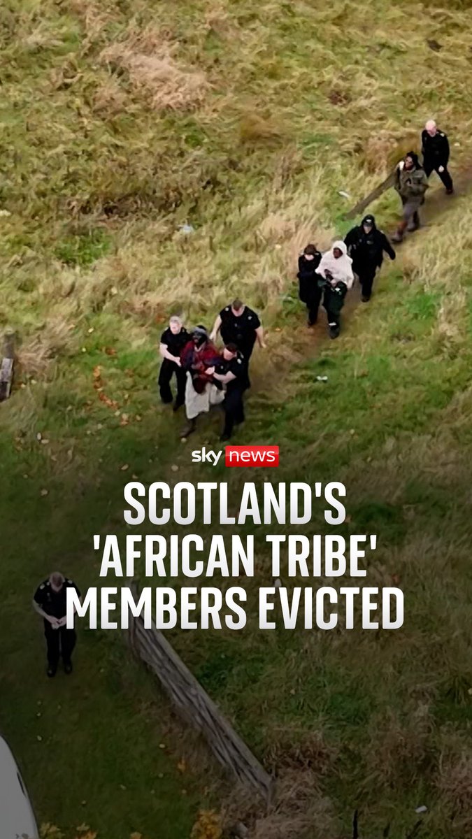 The self-proclaimed 'African tribe' living in a Scottish woods in Jedburgh has been evicted after a raid on the group's camp. Read more: