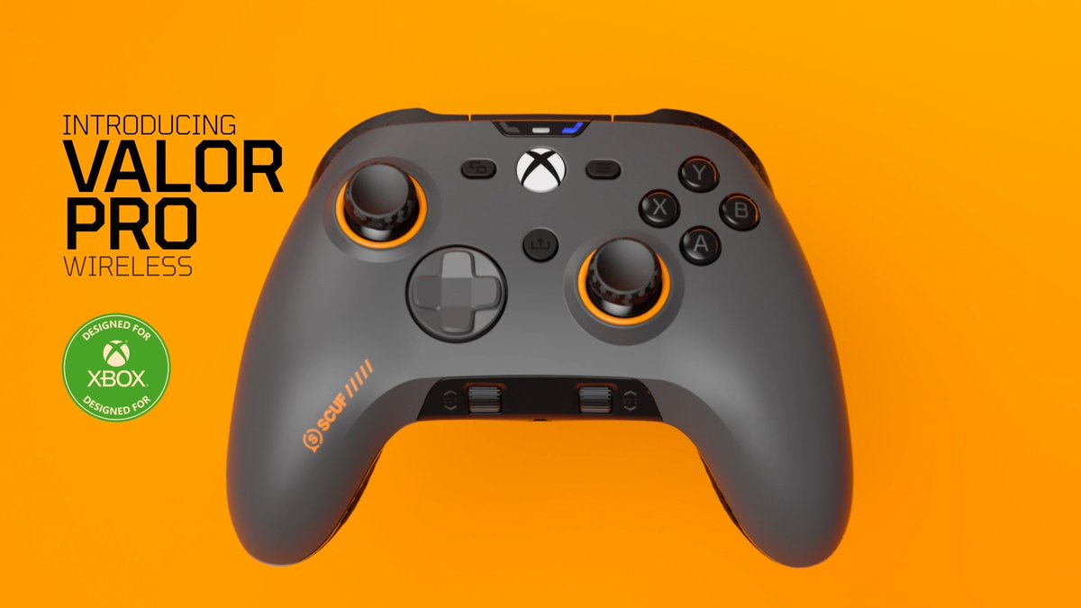 Introducing the SCUF Valor Pro Wireless. Game-changing features for game-changing performance. 🎮 ✅ Endurance TMR Thumbsticks ✅ Tri-Mode Connectivity ✅ 1K Hz Polling Rate on PC ✅ Adjustable Instant Triggers 🔗