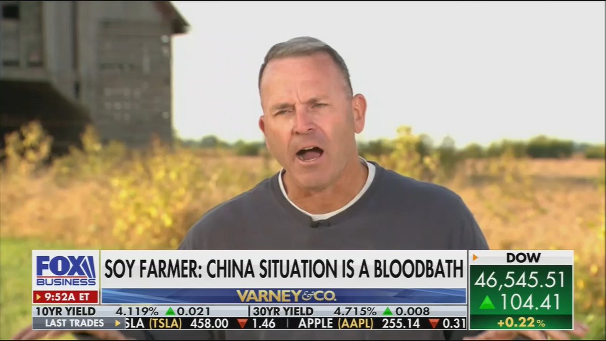 Soybean farmer: Our entire cost structure has increased, but our revenue has decreased. It's quite challenging. It's a bloodbath