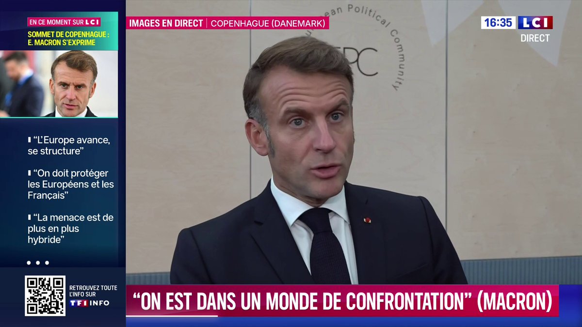 🔴 Flotte fantôme russe : "Nous avons décidé de passer à une politique d'entrave quand dans nos eaux nous avons des bateaux suspects." Emmanuel Macron s'exprime depuis Copenhague