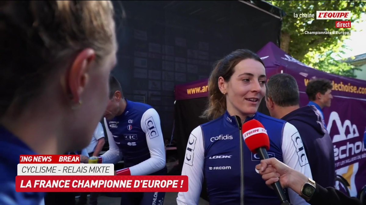 💬 Rémi Cavagna : « Il y a une super ambiance à chaque fois qu'on est ensemble, comme ça ! » 💬 Marion Borras : « Quand on se retrouve comme ça en collectif, pour courir ensemble, il y a un supplément d'âme. » #lequipeVELO #EuroRoad25