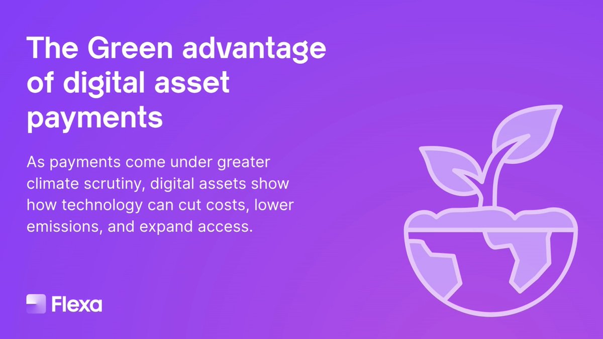 Most people don’t think about the climate impact of payments, but behind every card swipe or cash delivery is a real environmental cost. The average card swipe uses around 2.45 g of CO₂, and a cash transaction, including the visit to the ATM, is around 37 g of CO₂. Those numbers might sound small in isolation, but when you consider the billions of people making payments every day across every store, website, and app in the world, they are too significant to ignore. Digital asset payments through Flexa can be different. Each transaction (settled on proof-of-stake blockchains) uses around <0.01 g of CO₂, giving merchants a more sustainable way to move money without sacrificing speed, security, or cost. We’ve put together a quick look at how digital assets can help reduce emissions and why it matters more than ever: