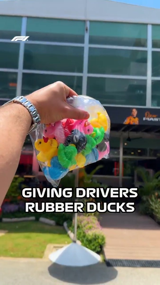 Nice weather for ducks... 🦆 So it's a good job we brought some along for the drivers! #F1 #SingaporeGP