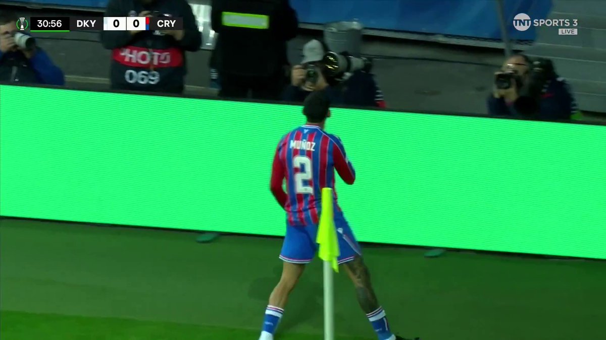 A historic goal for Crystal Palace 🙌 The Eagles get their first ever away goal in Europe and what a goal it was from Daniel Muñoz 🔥 📺 TNT Sports & discovery+ UK
