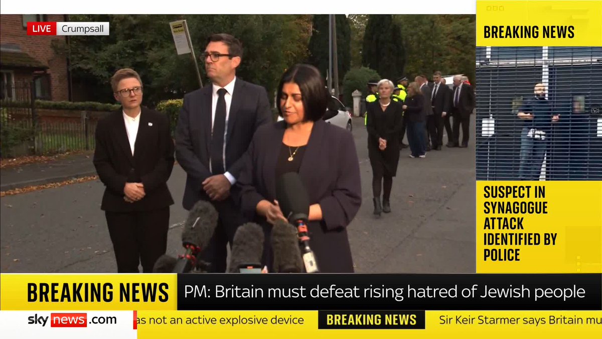 "We will do whatever is required to keep our Jewish community safe" Home Secretary Shabana Mahmood speaks from Crumpsall about the Manchester synagogue terror attack. Live updates: