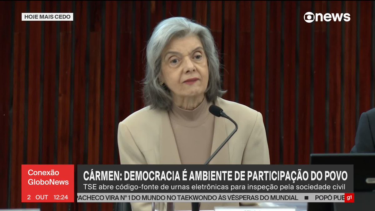 🚨"Democracia é um ambiente de participação permanente do povo", diz Cármen Lúcia em cerimônia para abertura do código-fonte de urnas eletrônicas. Se estivessem realmente preocupados com transparência, não lutariam contra voto impresso
