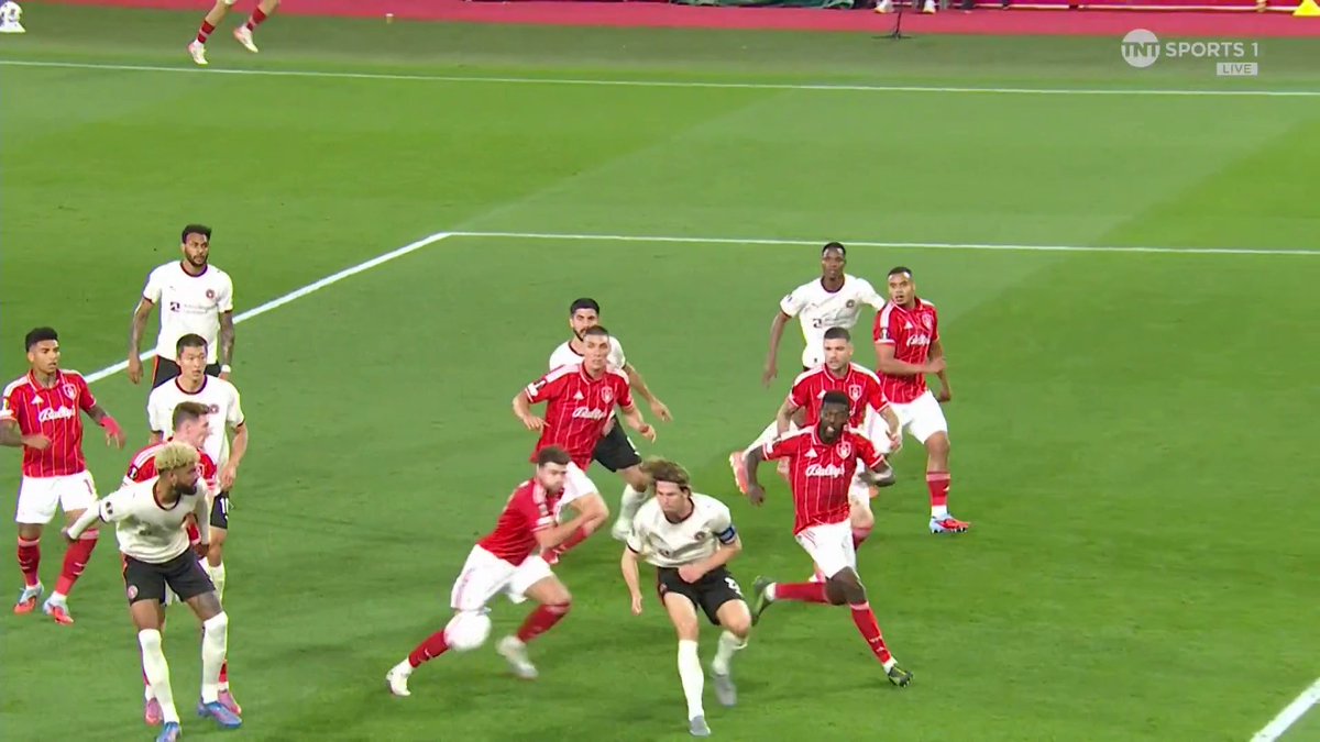 Nottingham Forest undone by a set-piece once again 😬 The ball is allowed to in the area and Ousmane Diao is at the back post to head it in ⚽ 📺 TNT Sports &amp; discovery+ UK