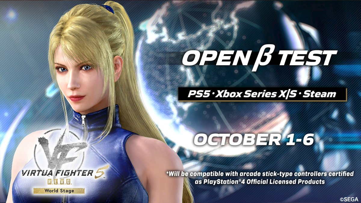 NOW LIVE! Open Beta Test + Save up to 35% off VF5 R.E.V.O.! Square up in the action-packed Open Beta before it ends on Oct 6! Experience brand new Crossplay support across PlayStation 5, Xbox series X|S, and Steam in smooth battles all thanks to Rollback Netcode 💥 This is your chance to test the next evolution of Virtua Fighter. New consoles and new challengers await.