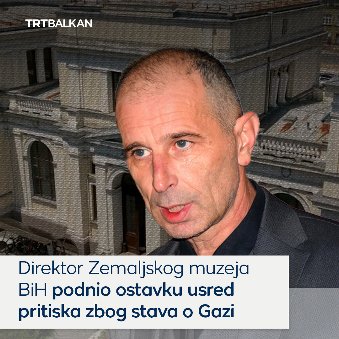 Direktor Zemaljskog muzeja Bosne i Hercegovine Mirsad Sijarić podnio je ostavku usred pritiska zbog stava o Gazi. Sijarić je u razgovoru za TRT World govorio o pritiscima s kojima se muzej suočava nakon što je odlučio da prihod od Sarajevske hagade donira za pomoć Palestini.
